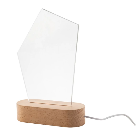 Woodify LED-es trófea, ötszög