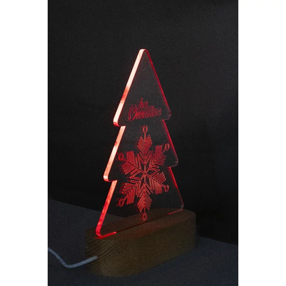 Woodify Xmas karácsonyfa alakú LED-es trófea