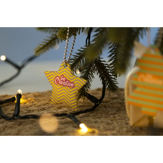 CreaFelt Key Xmas egyedi karácsonyi kulcstartó, csillag